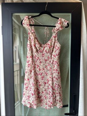 wild fable Cream Mini Dress with Pink Floral Print